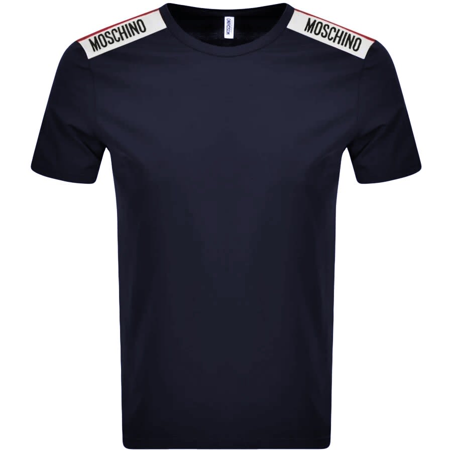 Alternative Image for ProductMoschino Taped Logo Short Sleeved T Shirt Navy1
