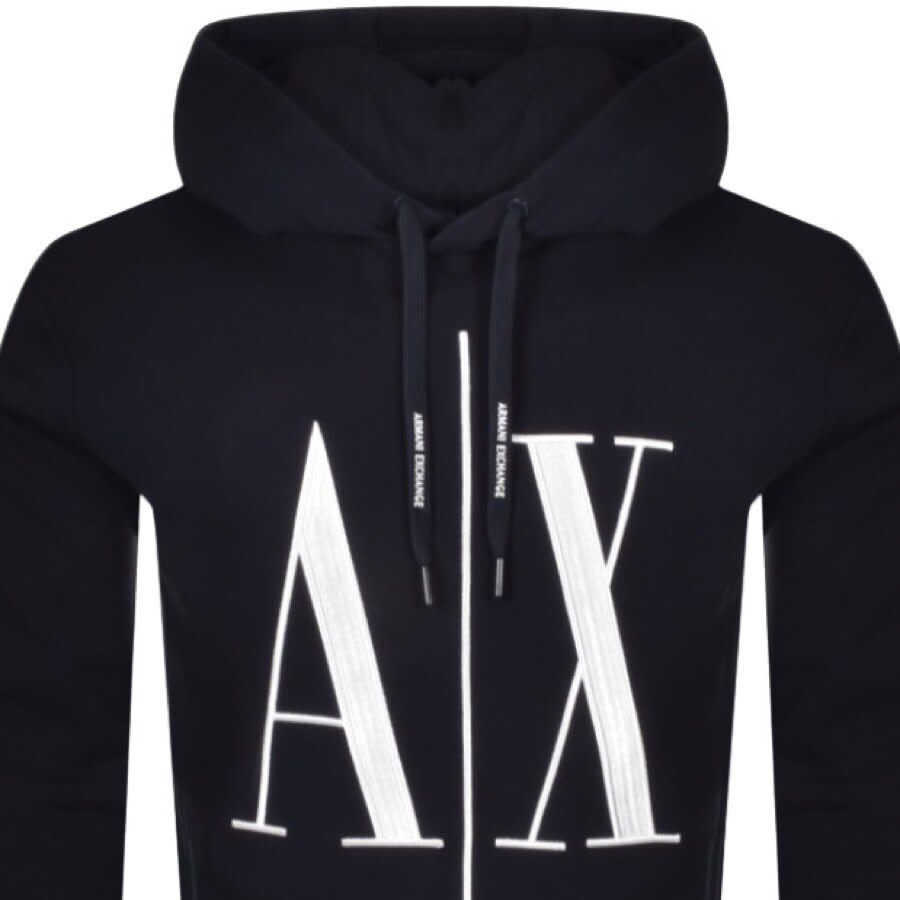Alternative Image for ProductArmani Exchange Logo Hoodie Navy2