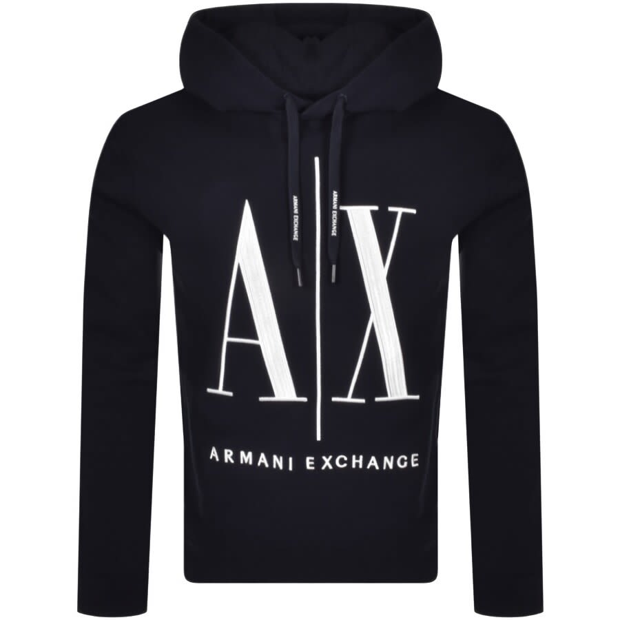 Alternative Image for ProductArmani Exchange Logo Hoodie Navy1