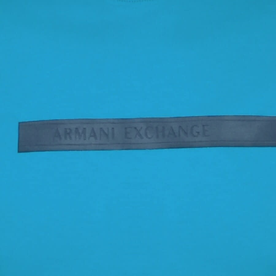 Alternative Image for ProductArmani Exchange Short Sleeve Logo T Shirt Blue3