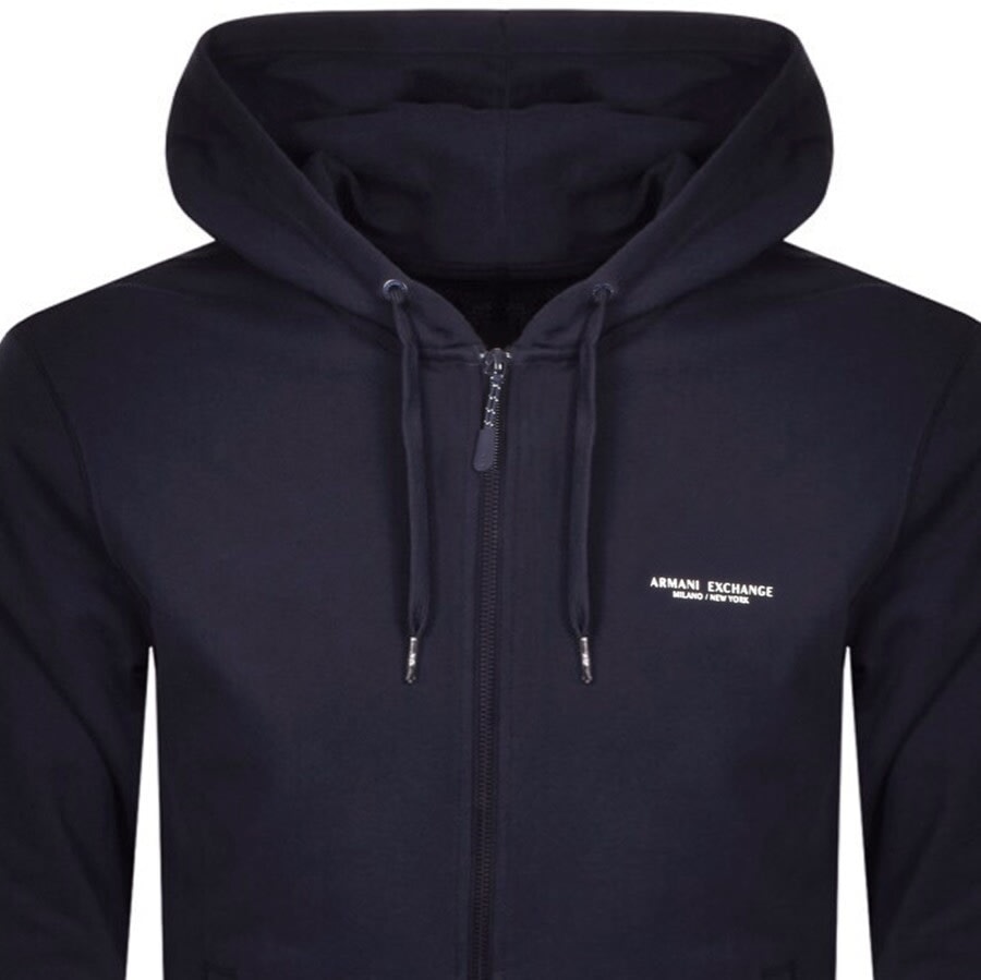 Alternative Image for ProductArmani Exchange Logo Full Zip Hoodie Navy2