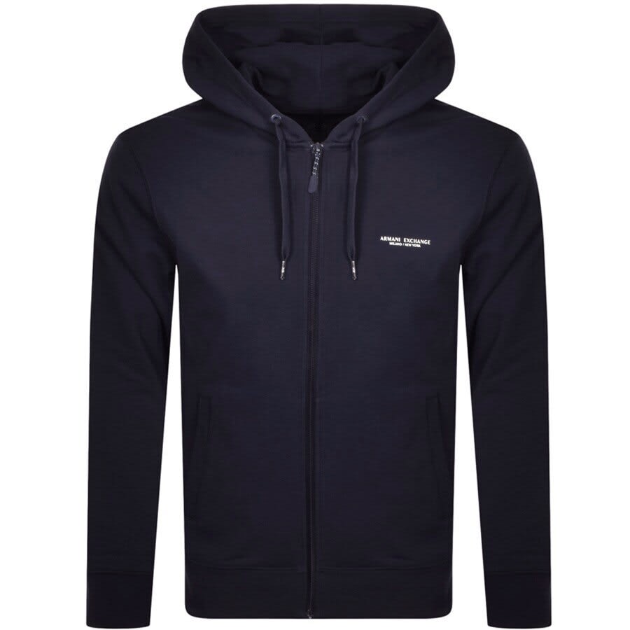 Alternative Image for ProductArmani Exchange Logo Full Zip Hoodie Navy1
