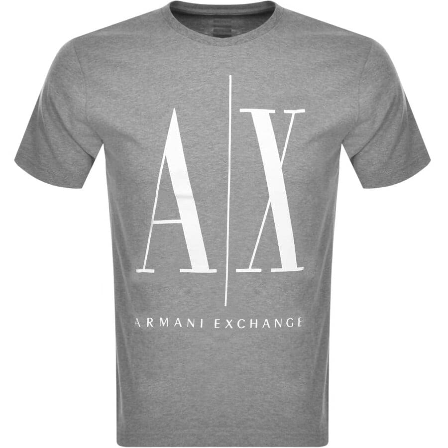 Armani Exchange Crew Neck Logo T Shirt Grey | Mainline Menswear Australia