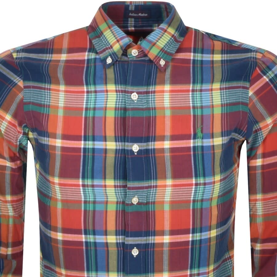 Alternative Image for ProductRalph Lauren Madras Long Sleeve Shirt Red2