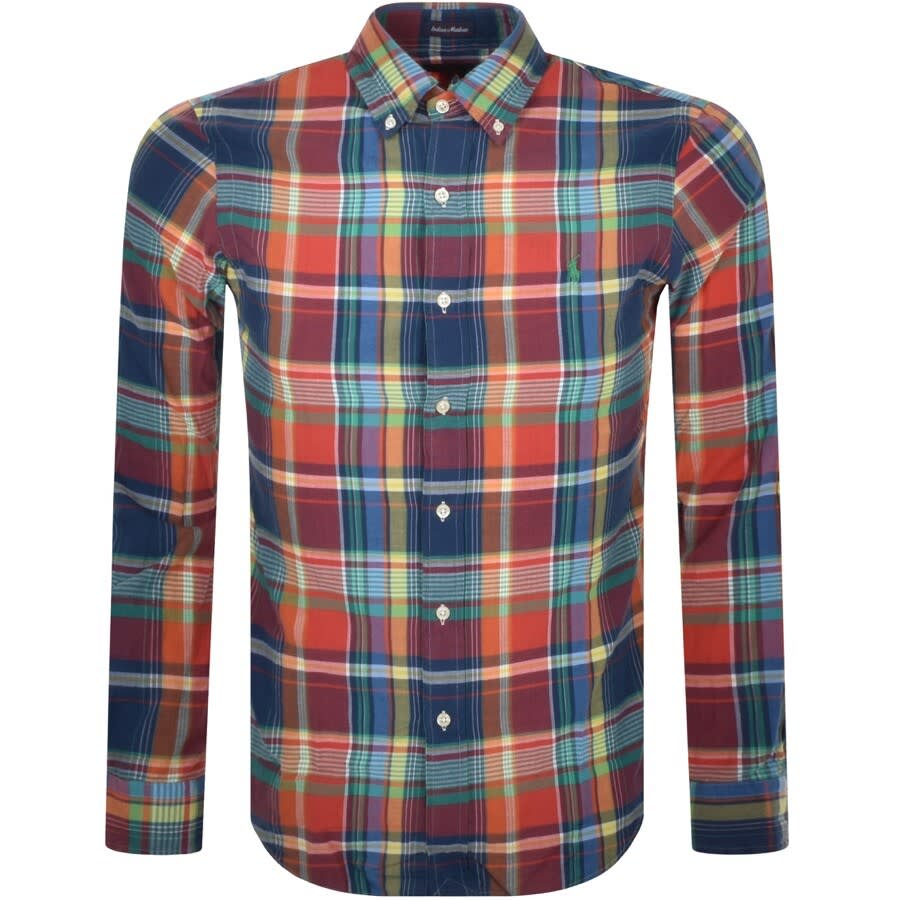 Alternative Image for ProductRalph Lauren Madras Long Sleeve Shirt Red1
