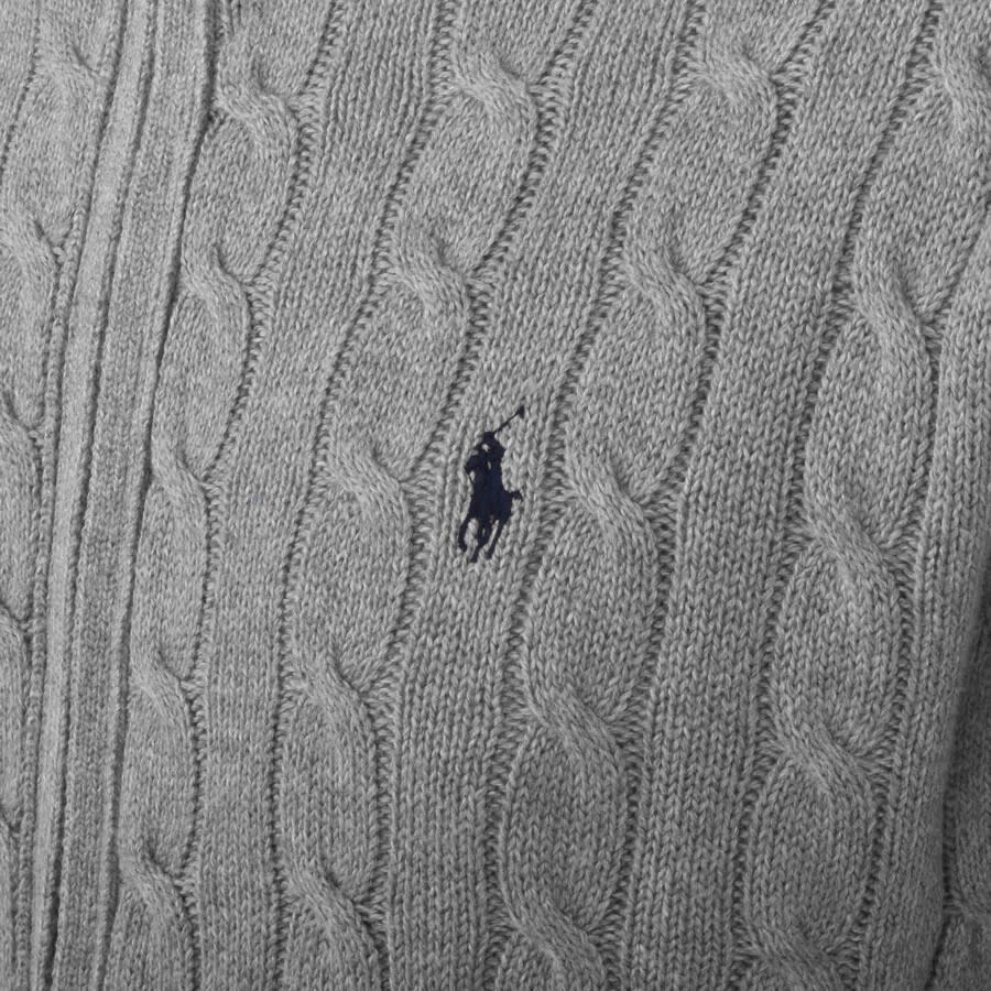 Alternative Image for ProductRalph Lauren Full Zip Knit Jumper Grey3