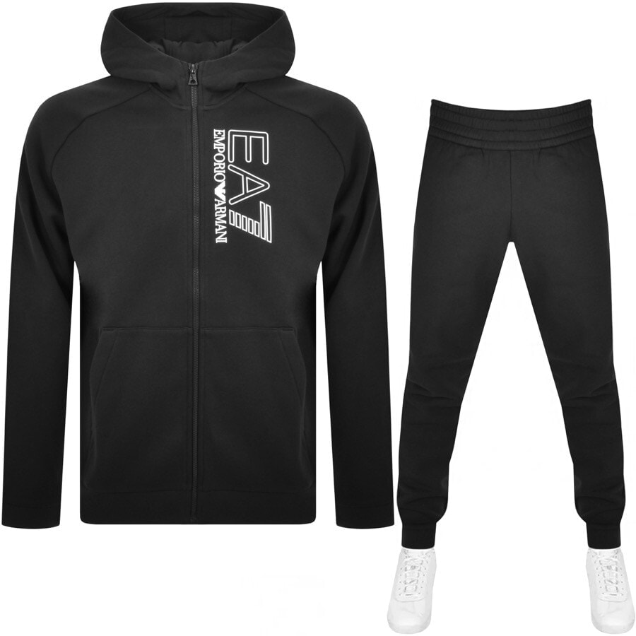 ea7 emporio armani logo tracksuit grey