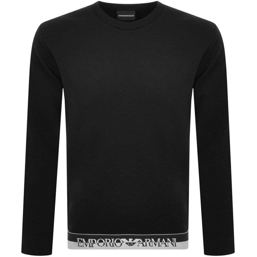 Alternative Image for ProductEmporio Armani Crew Neck Logo Sweatshirt Black1