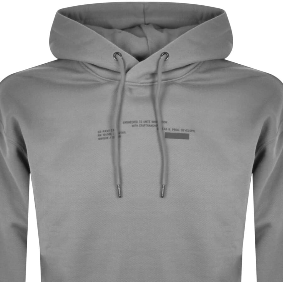 Alternative Image for ProductG Star Raw Logo Loose Hoodie Grey2