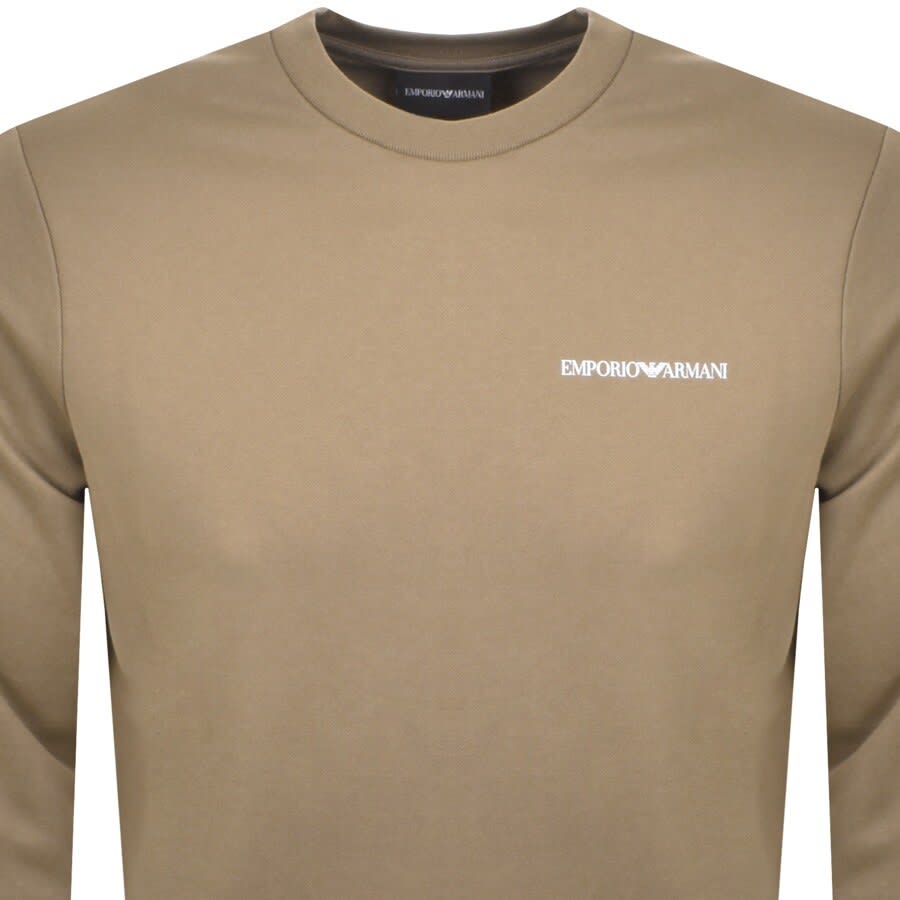 Alternative Image for ProductEmporio Armani Crew Neck Logo Sweatshirt Beige2