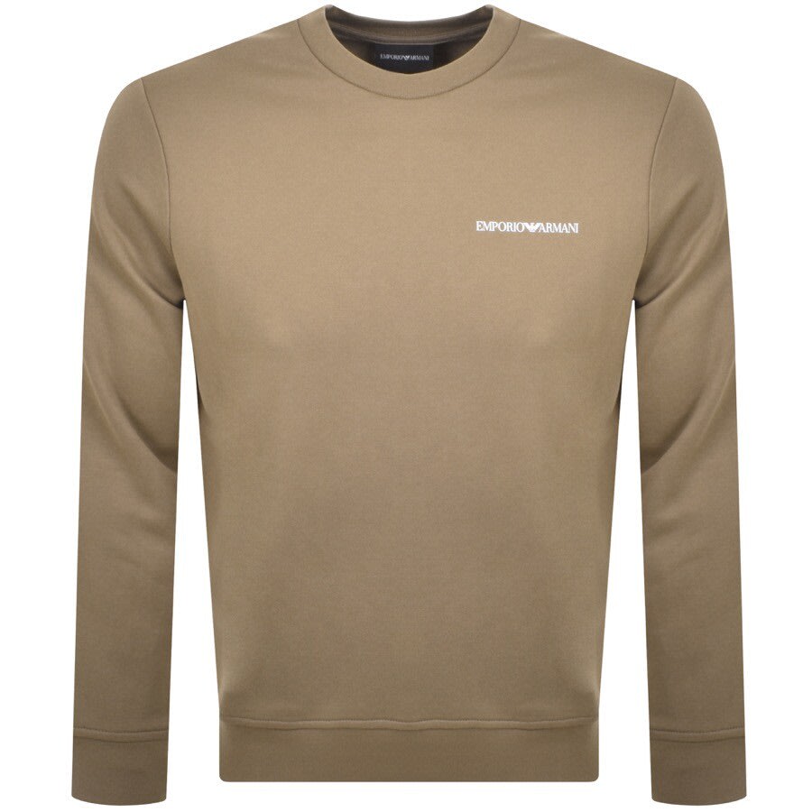 Alternative Image for ProductEmporio Armani Crew Neck Logo Sweatshirt Beige1