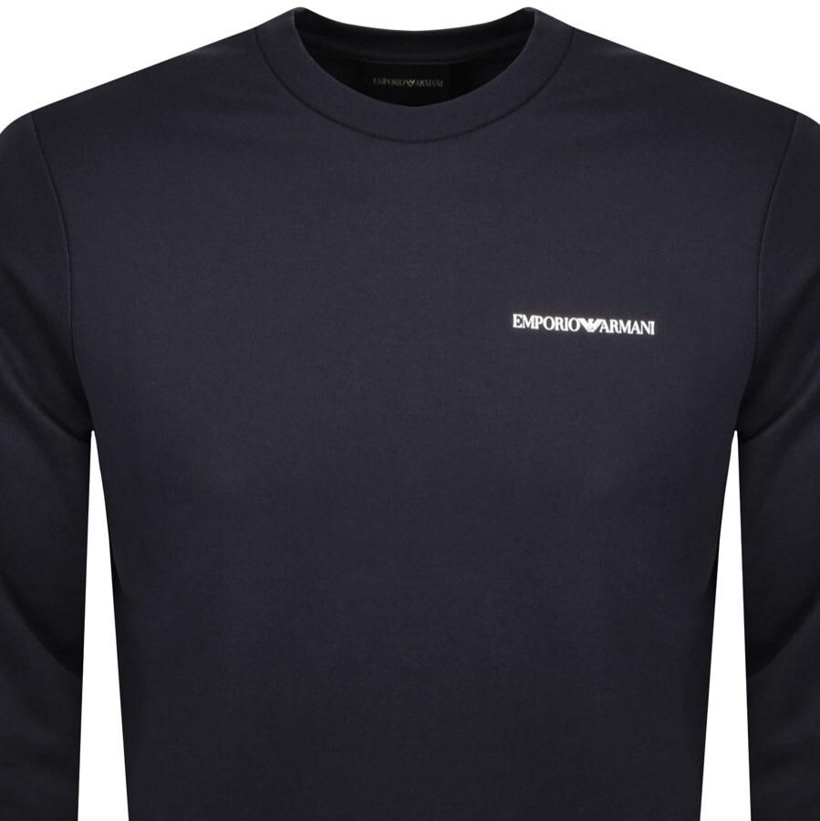 Alternative Image for ProductEmporio Armani Crew Neck Logo Sweatshirt Navy2