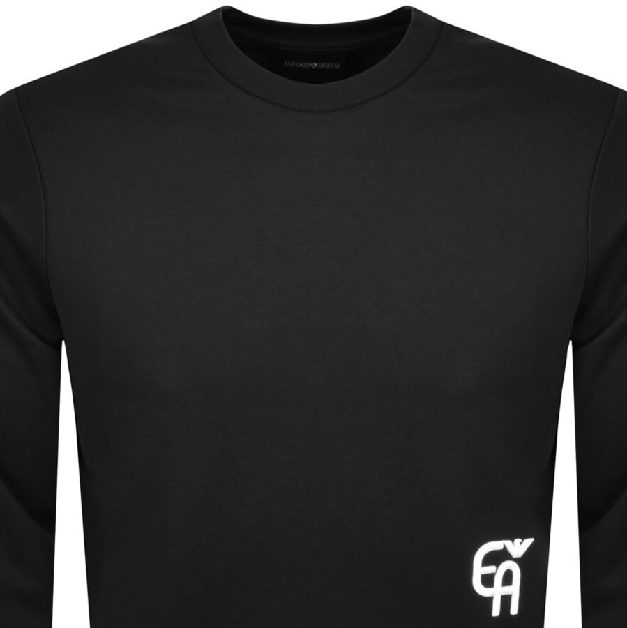 Alternative Image for ProductEmporio Armani Crew Neck Logo Sweatshirt Black2