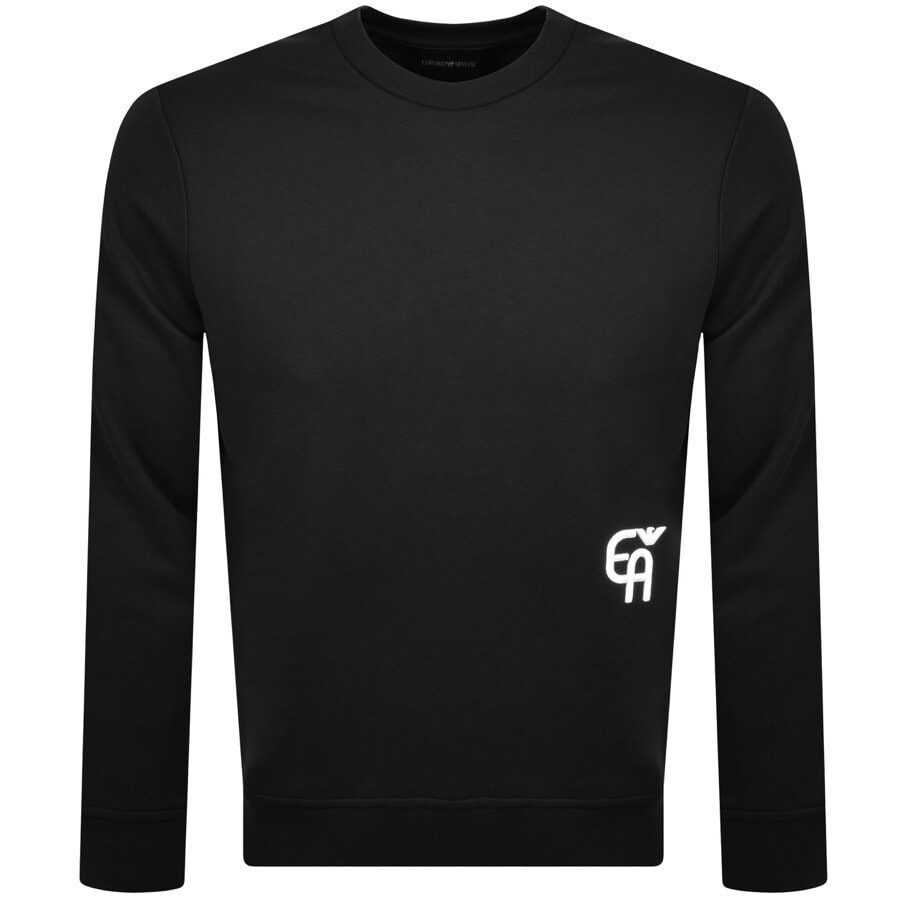 Alternative Image for ProductEmporio Armani Crew Neck Logo Sweatshirt Black1