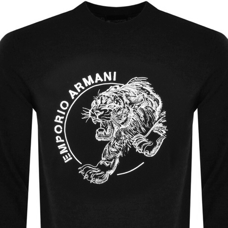 Alternative Image for ProductEmporio Armani Crew Neck Knit Jumper Black2