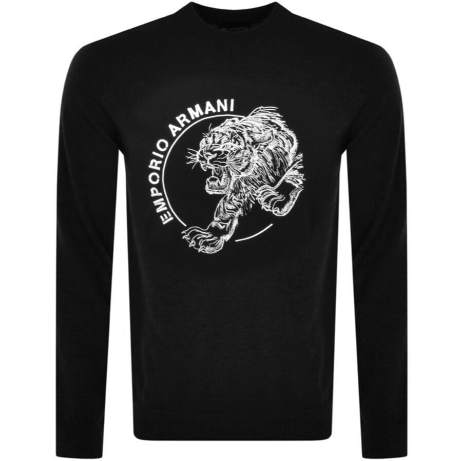 Alternative Image for ProductEmporio Armani Crew Neck Knit Jumper Black1