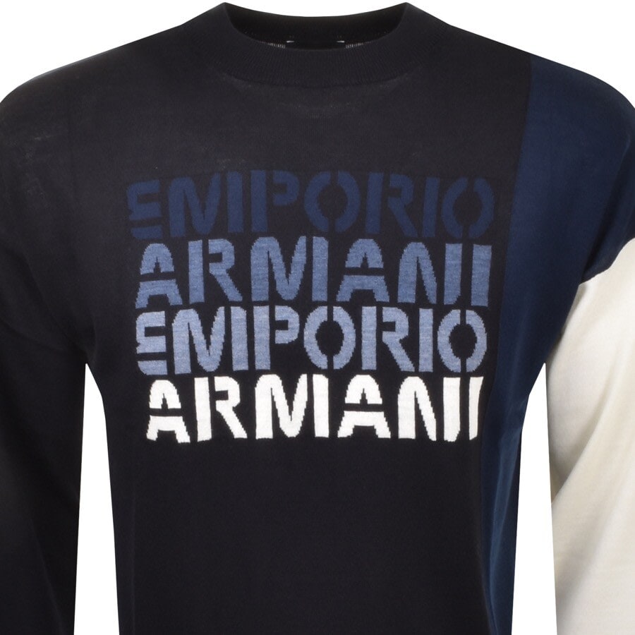 Alternative Image for ProductEmporio Armani Crew Neck Knit Jumper Navy2