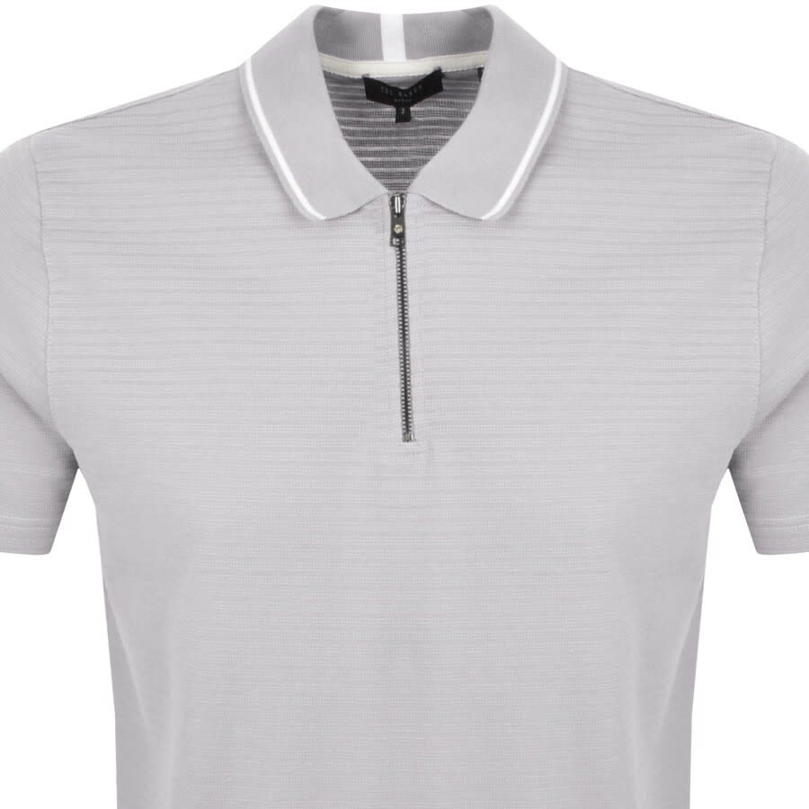 Alternative Image for ProductTed Baker Textured Zip Polo T Shirt Grey2