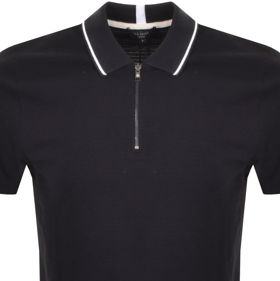 Alternative Image for ProductTed Baker Textured Zip Polo T Shirt Black2