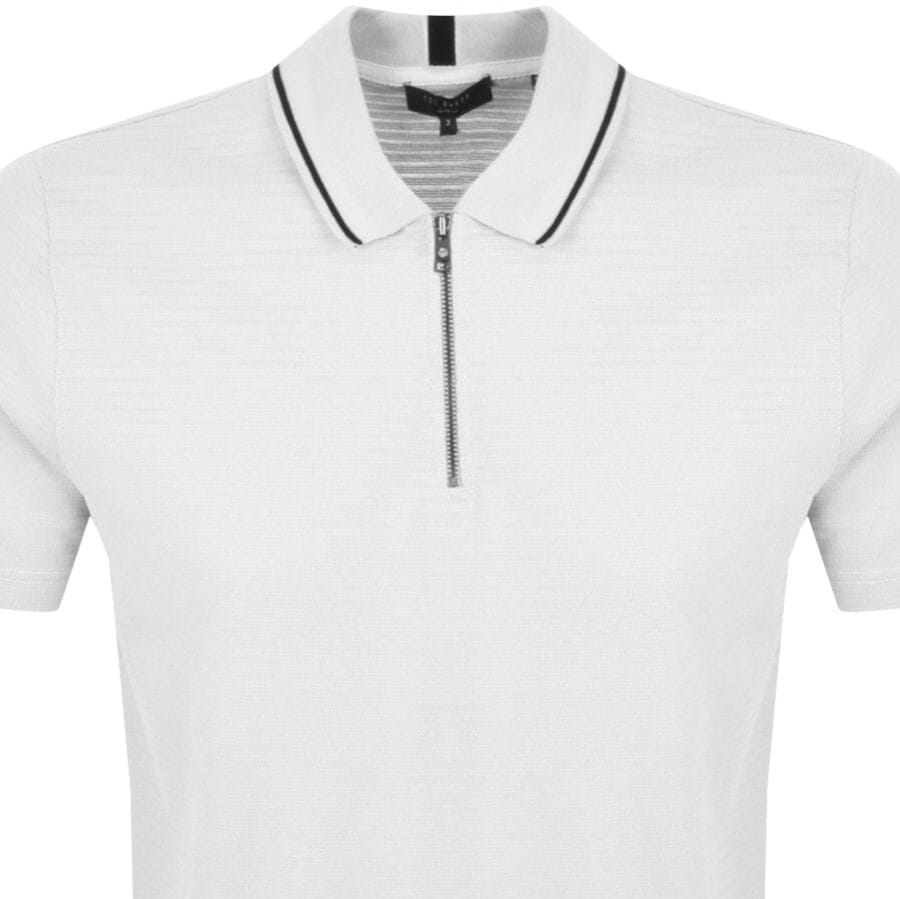 Alternative Image for ProductTed Baker Textured Zip Polo T Shirt White2