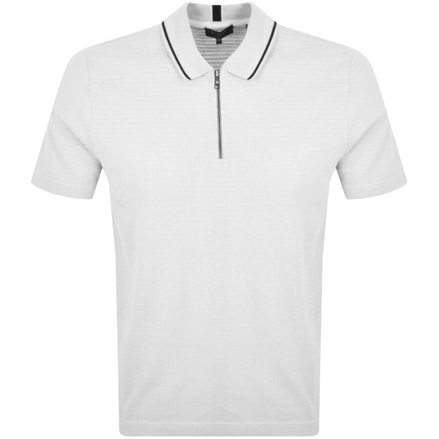 Alternative Image for ProductTed Baker Textured Zip Polo T Shirt White1
