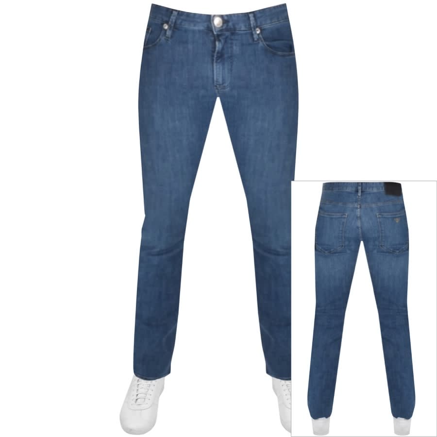 Alternative Image for ProductEmporio Armani J45 Regular Jeans Mid Wash Blue1
