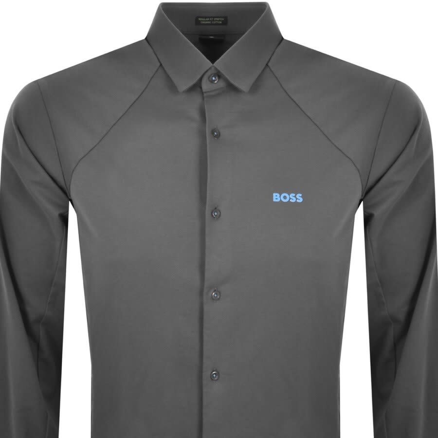 Alternative Image for ProductBOSS Performance Long Sleeved Shirt Grey2