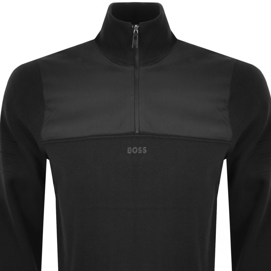 Alternative Image for ProductBOSS Zowler Half Zip Knitted Jumper Black2