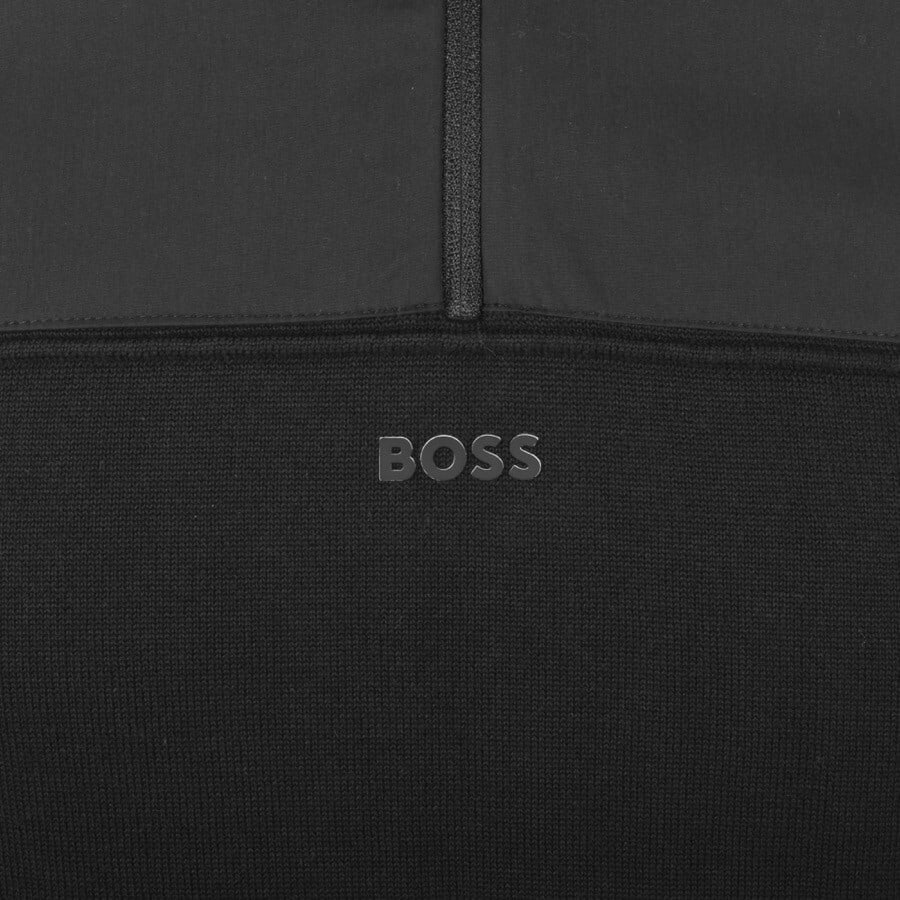 Alternative Image for ProductBOSS Zowler Half Zip Knitted Jumper Black3