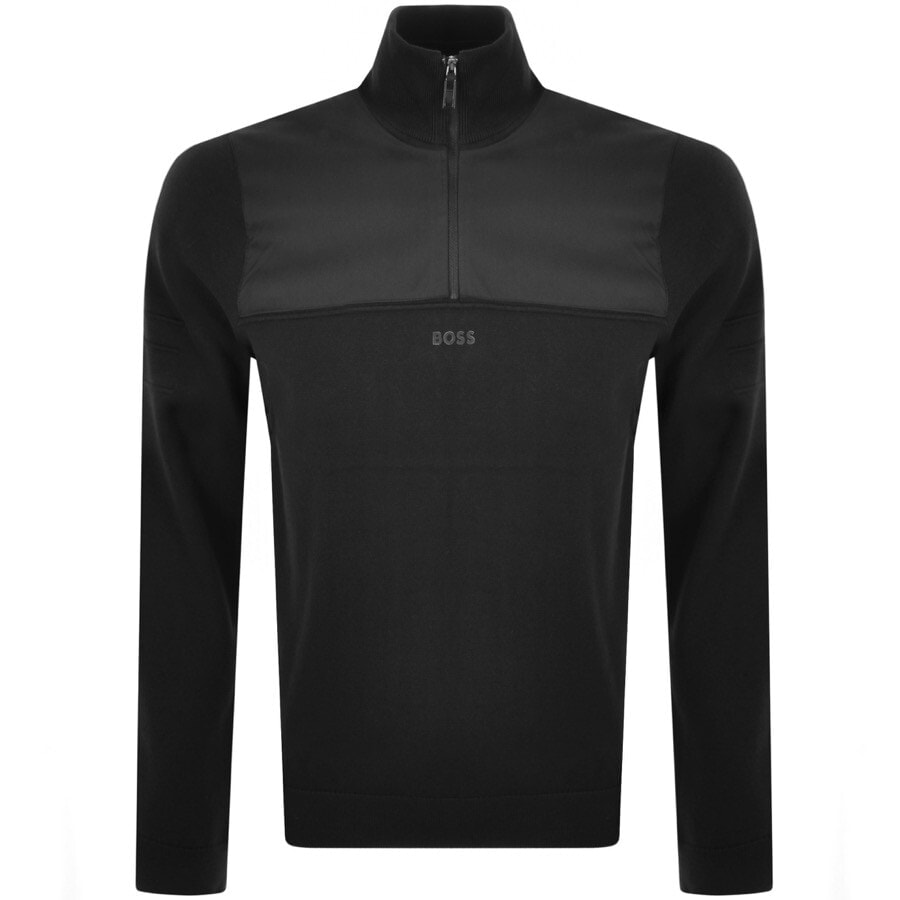 Alternative Image for ProductBOSS Zowler Half Zip Knitted Jumper Black1