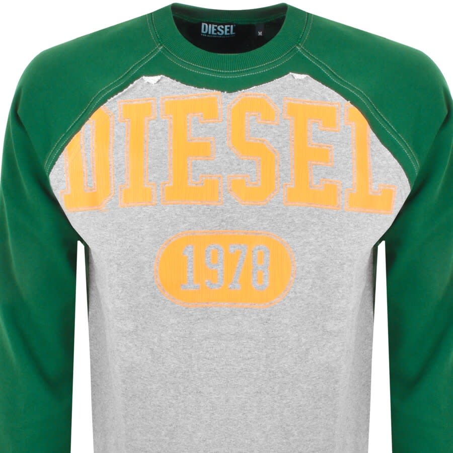 Alternative Image for ProductDiesel S Raglen Sweatshirt Green2
