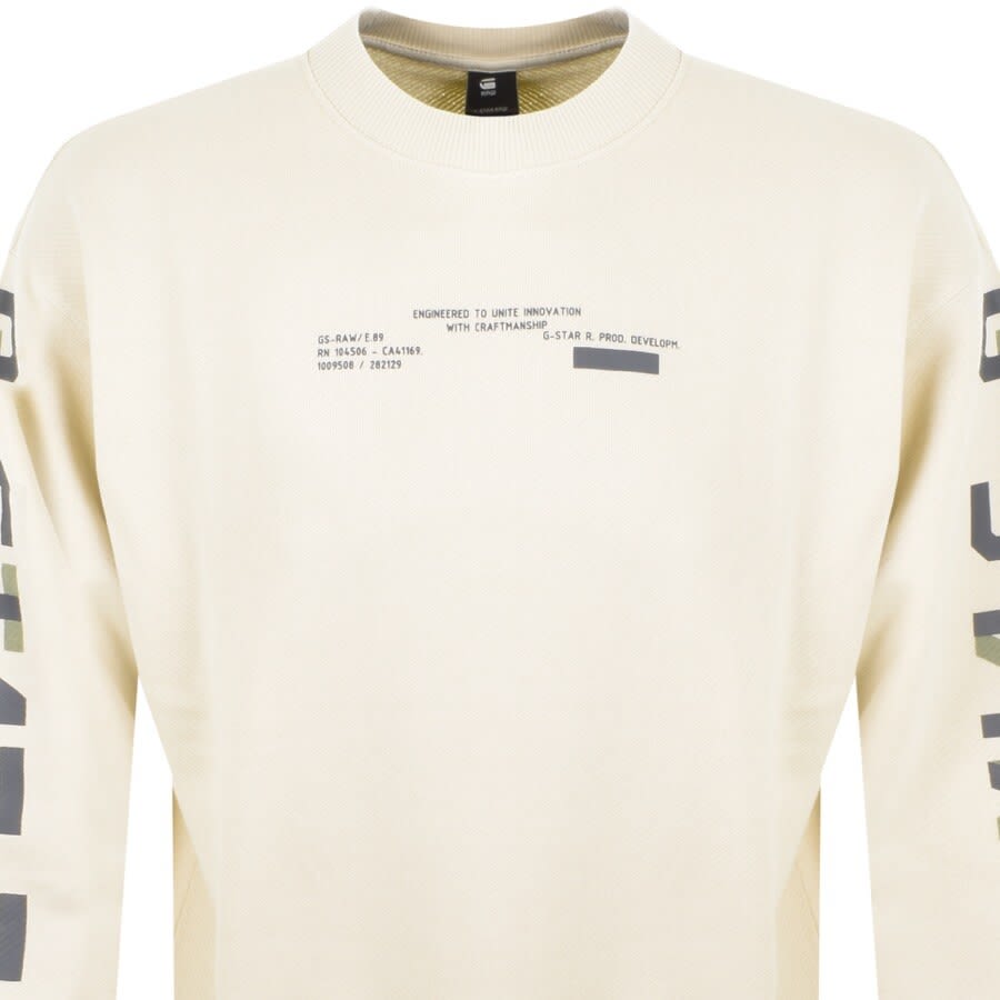 Alternative Image for ProductG Star Raw Loose Crew Neck Sweatshirt Cream2