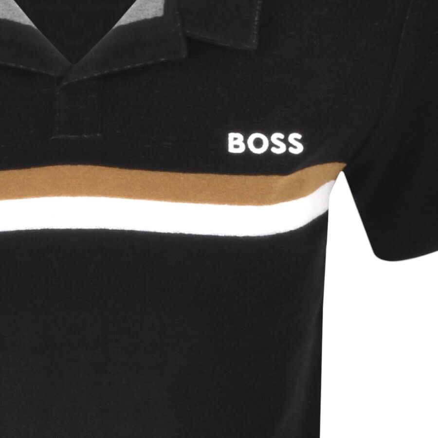 Alternative Image for ProductBOSS Short Sleeve Terry Polo T Shirt Black3