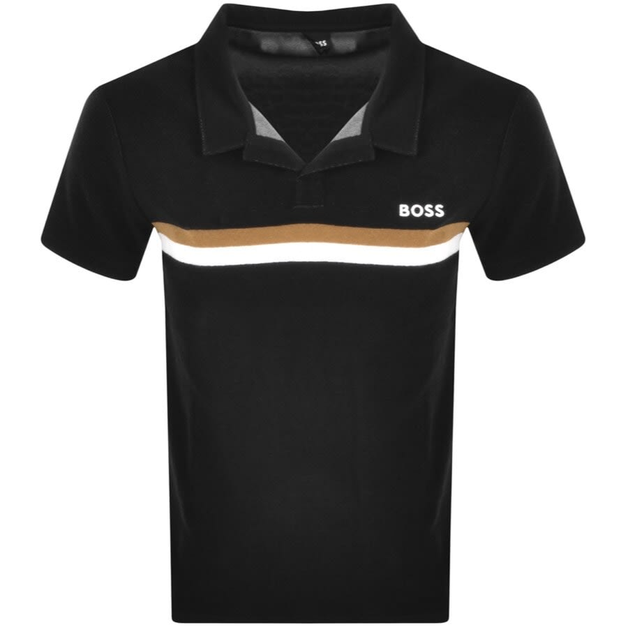 Alternative Image for ProductBOSS Short Sleeve Terry Polo T Shirt Black1