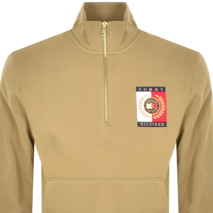 Alternative Image for ProductTommy Hilfiger Half Zip Icon Sweatshirt Khaki2
