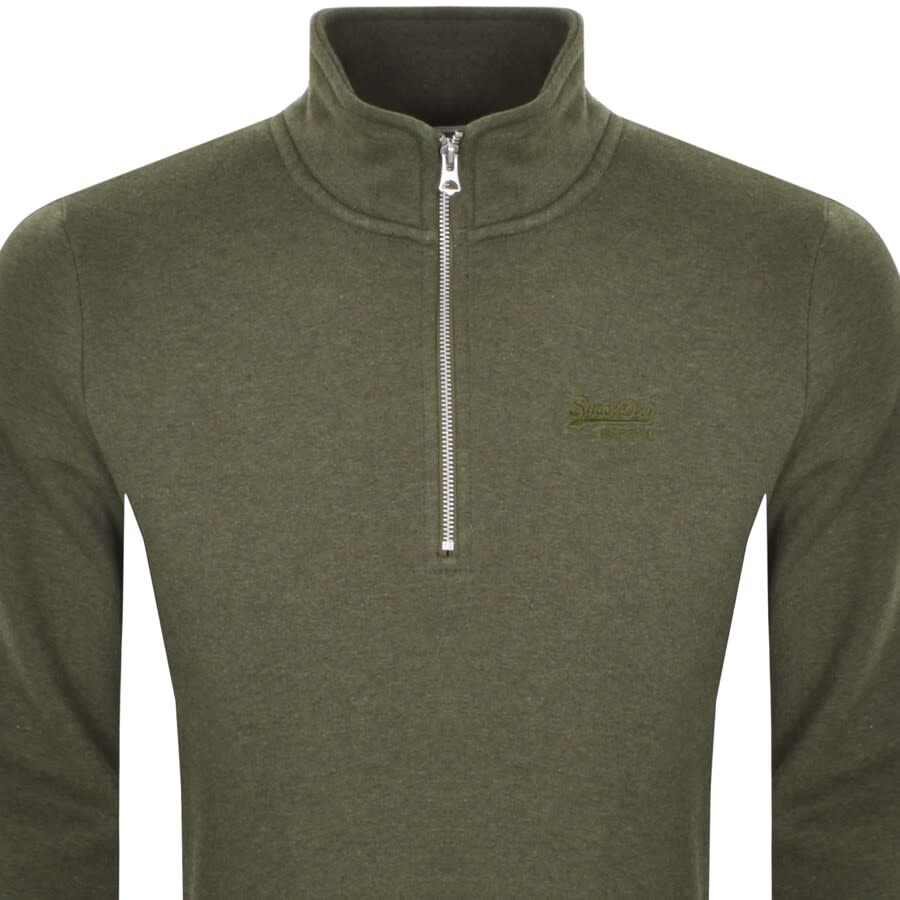 Alternative Image for ProductSuperdry Half Zip Sweatshirt Green2