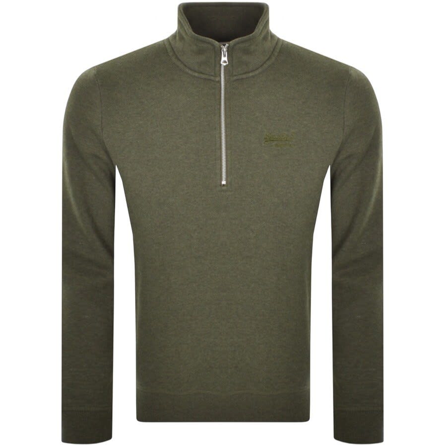 Alternative Image for ProductSuperdry Half Zip Sweatshirt Green1