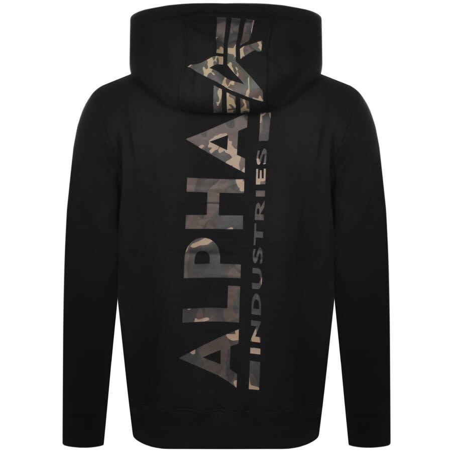 Alternative Image for ProductAlpha Industries Camouflage Print Hoodie Black2