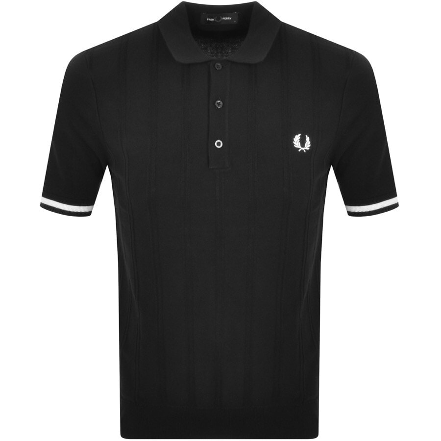 Alternative Image for ProductFred Perry Knitted Polo T Shirt Black1