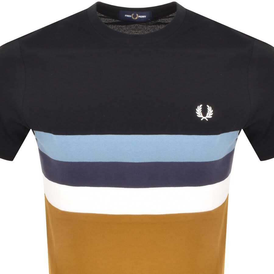 Alternative Image for ProductFred Perry Panelled Stripe T Shirt Black2