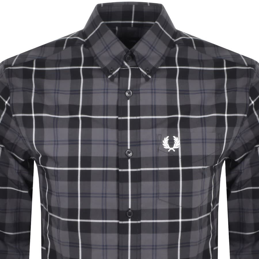 Alternative Image for ProductFred Perry Long Sleeved Tartan Shirt Grey2