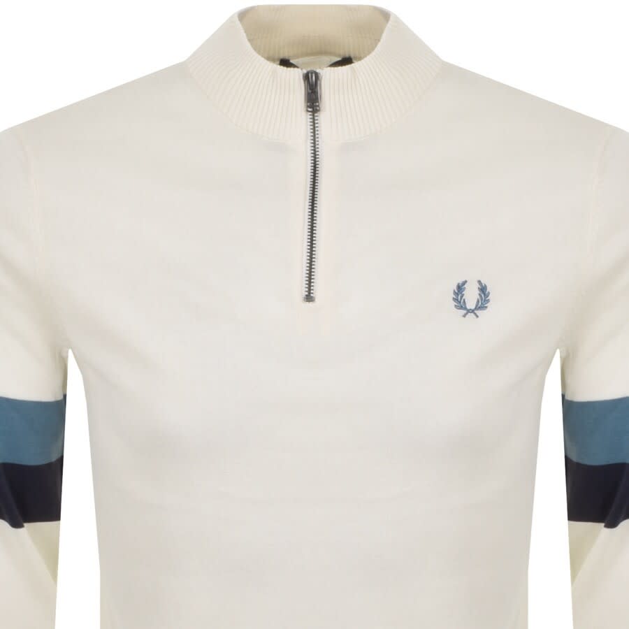 Alternative Image for ProductFred Perry Half Zip Textured Knit Jumper Cream2