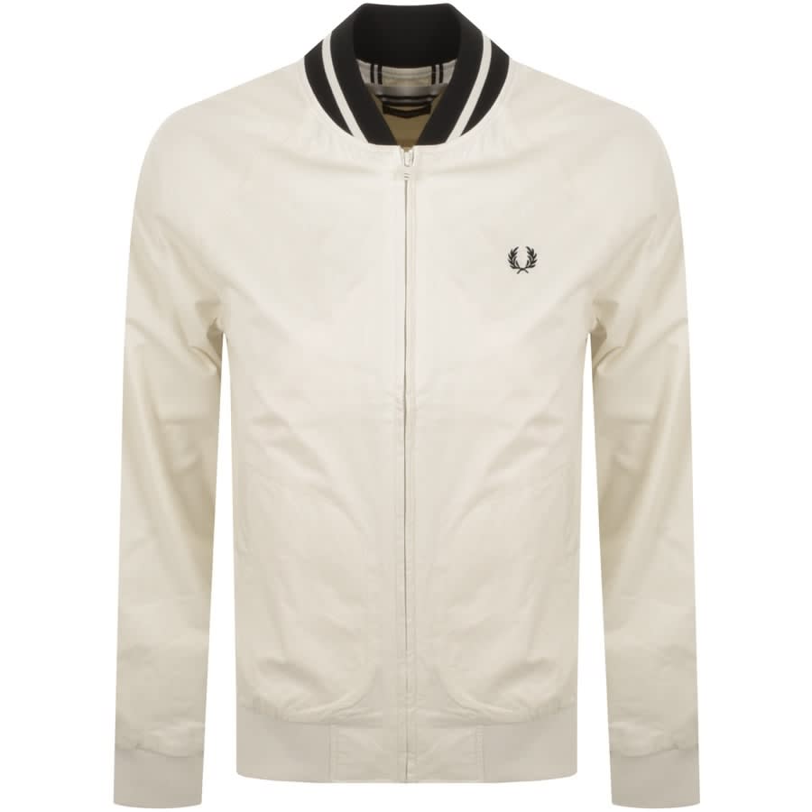 New Men Fred Perry Sportswear Christmas Lining Design NYC Tennis White Jacket