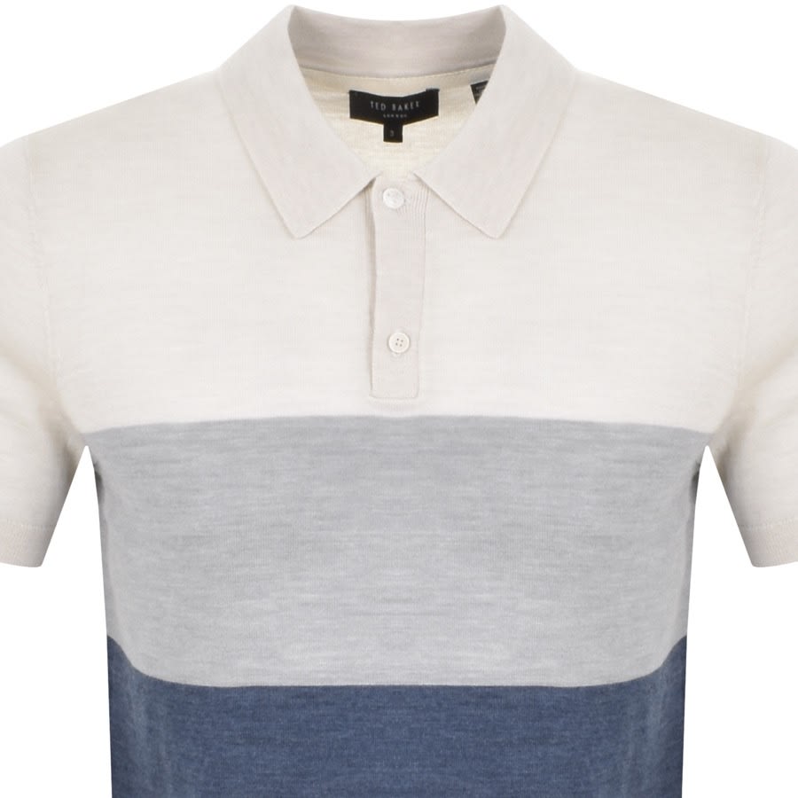 Alternative Image for ProductTed Baker Striped Knit Polo T Shirt Beige2