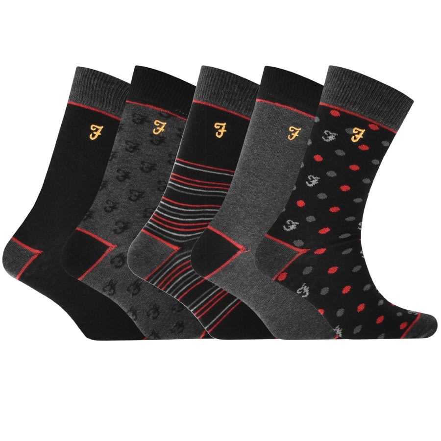 Alternative Image for ProductFarah Vintage Fonda 5 Pack Socks Black1