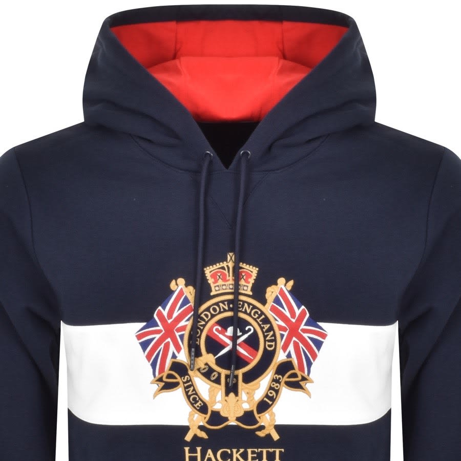 Alternative Image for ProductHackett Crest Panel Hoodie Navy2