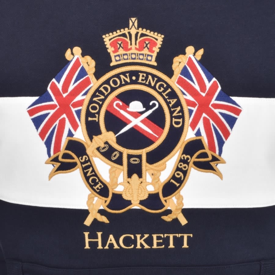 Alternative Image for ProductHackett Crest Panel Hoodie Navy3