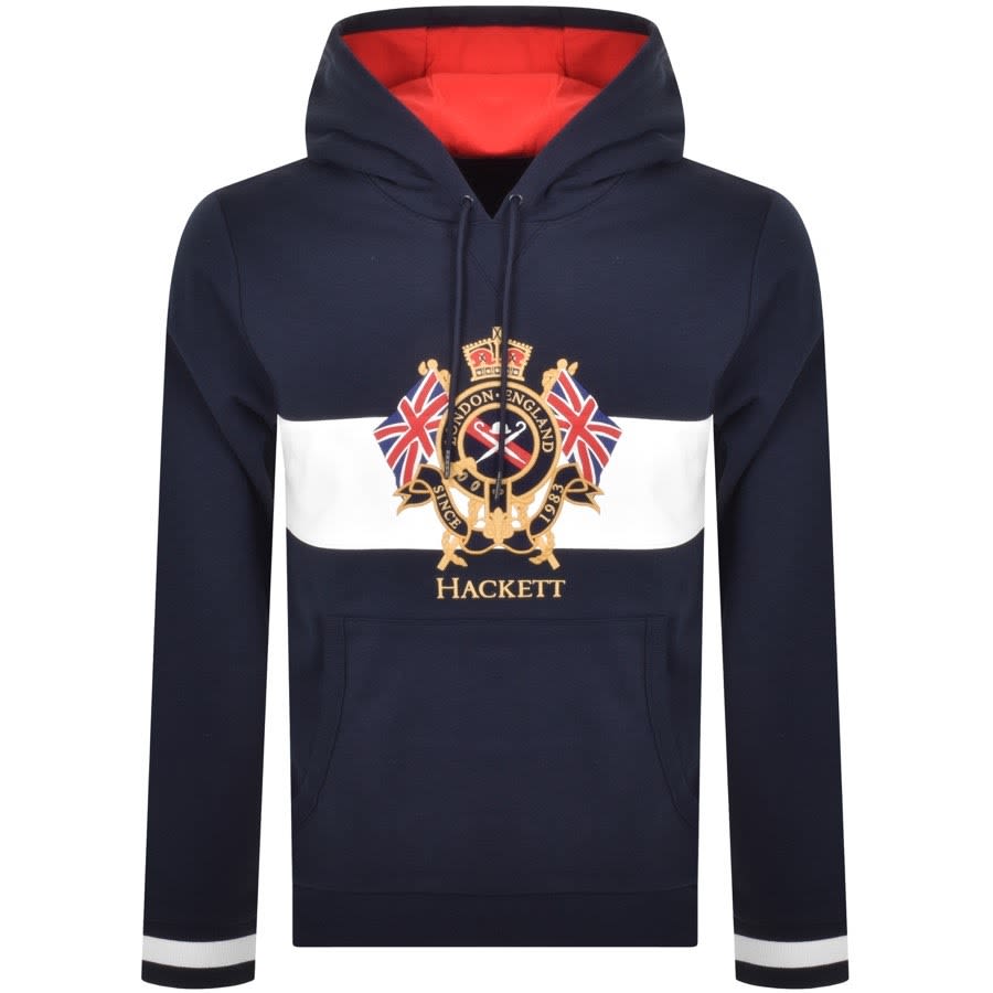 Alternative Image for ProductHackett Crest Panel Hoodie Navy1