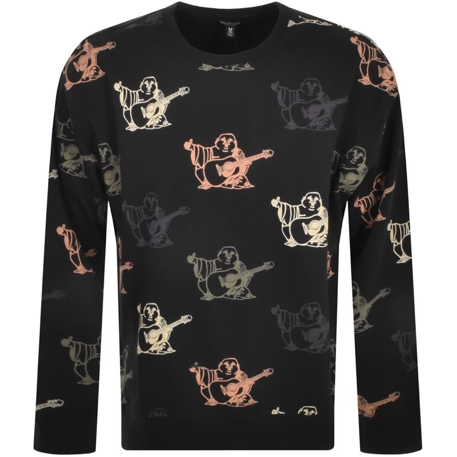 Alternative Image for ProductTrue Religion Buddha Print Sweatshirt Black1
