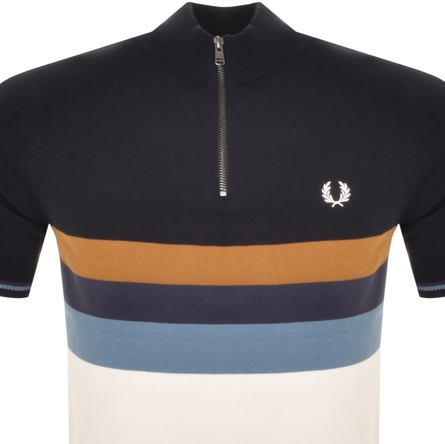 Alternative Image for ProductFred Perry Funnel Neck Knitted T Shirt Navy2